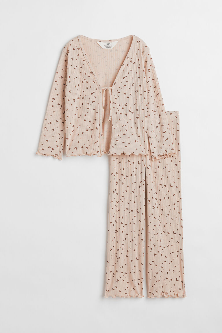 Jersey Two Piece Set With Side Pockets And Elastic Waist Pants
