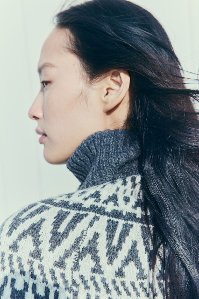 5011203 Grey Polo Neck Jumper