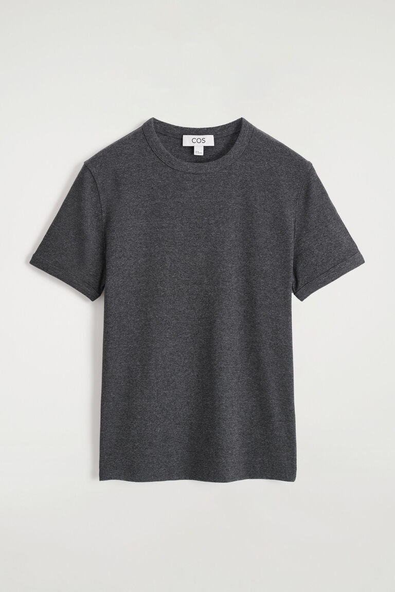SLIM RIBBED COTTON T-SHIRT