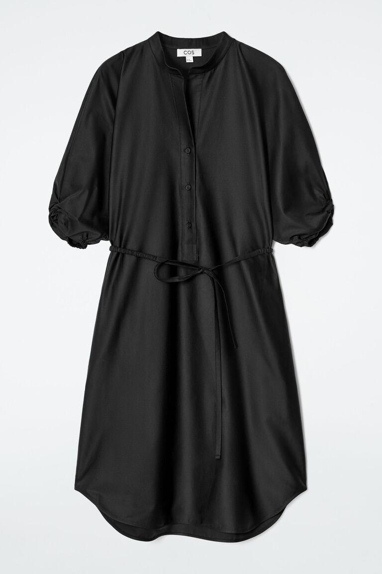 BELTED MIDI SHIRT DRESS