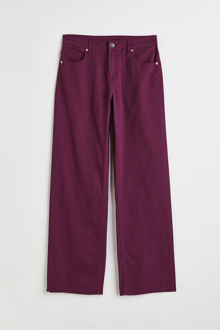 Wide twill trousers