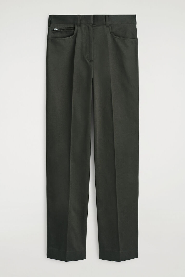 SATEEN STRAIGHT-LEG TROUSERS