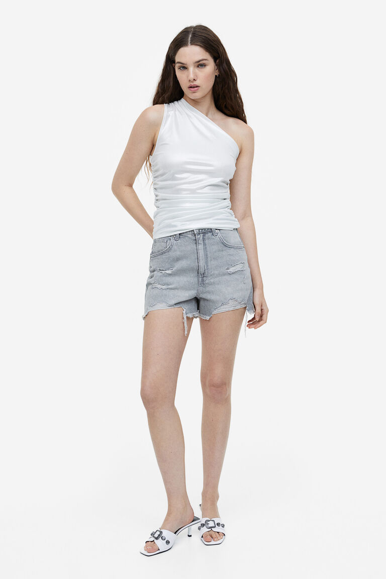 Gathered one-shoulder top