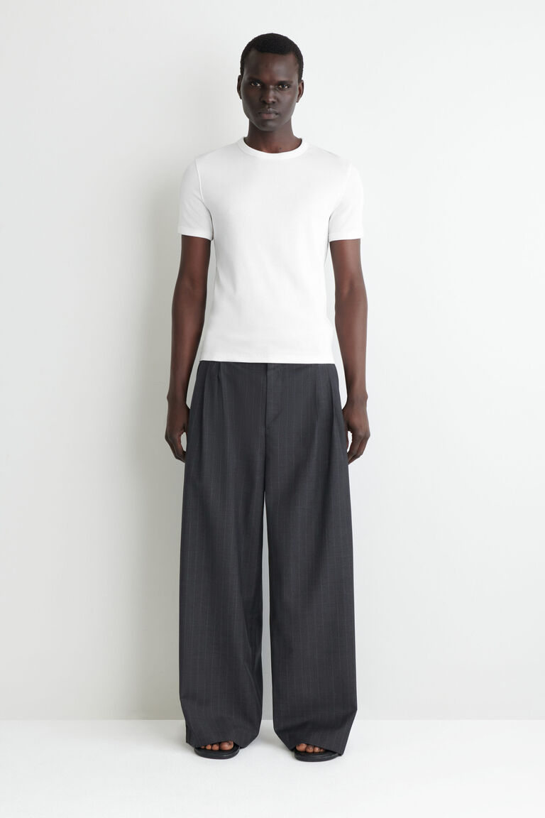 SLIM RIBBED COTTON T-SHIRT
