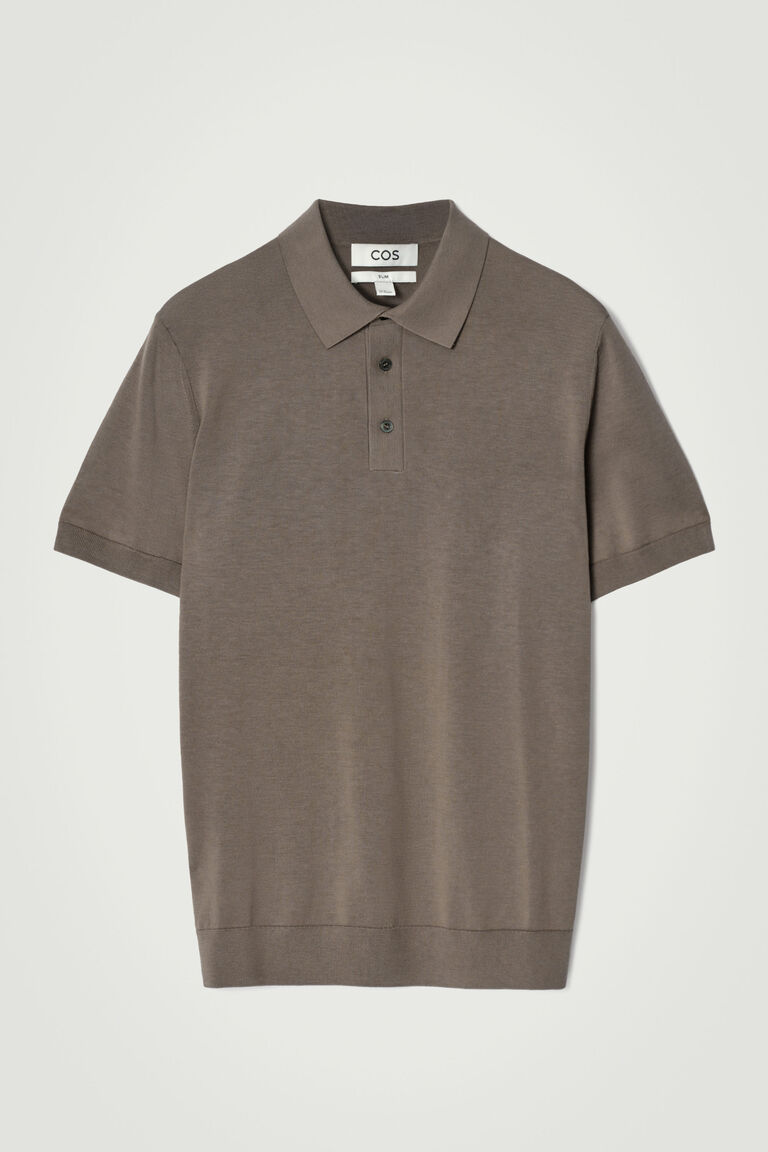 SLIM KNITTED SILK POLO SHIRT
