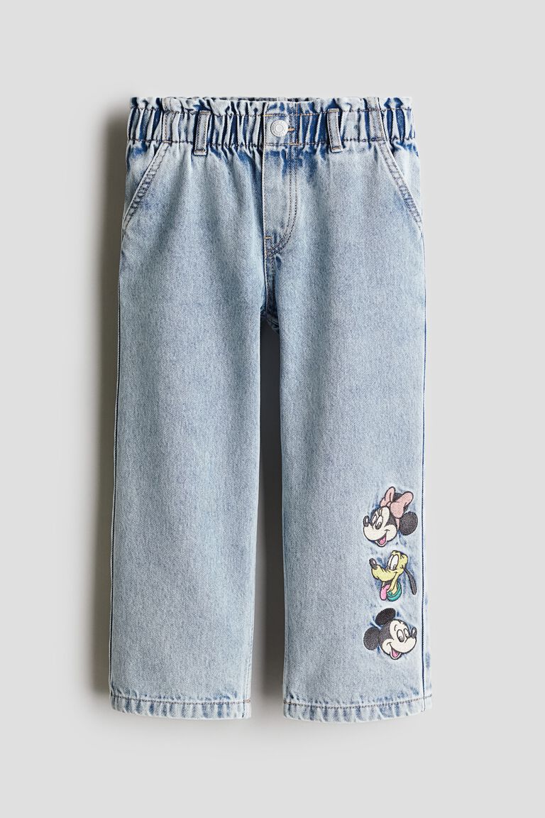 Baggy Jeans Zara Mickey Jeans Motif-detail Wide Leg Jeans