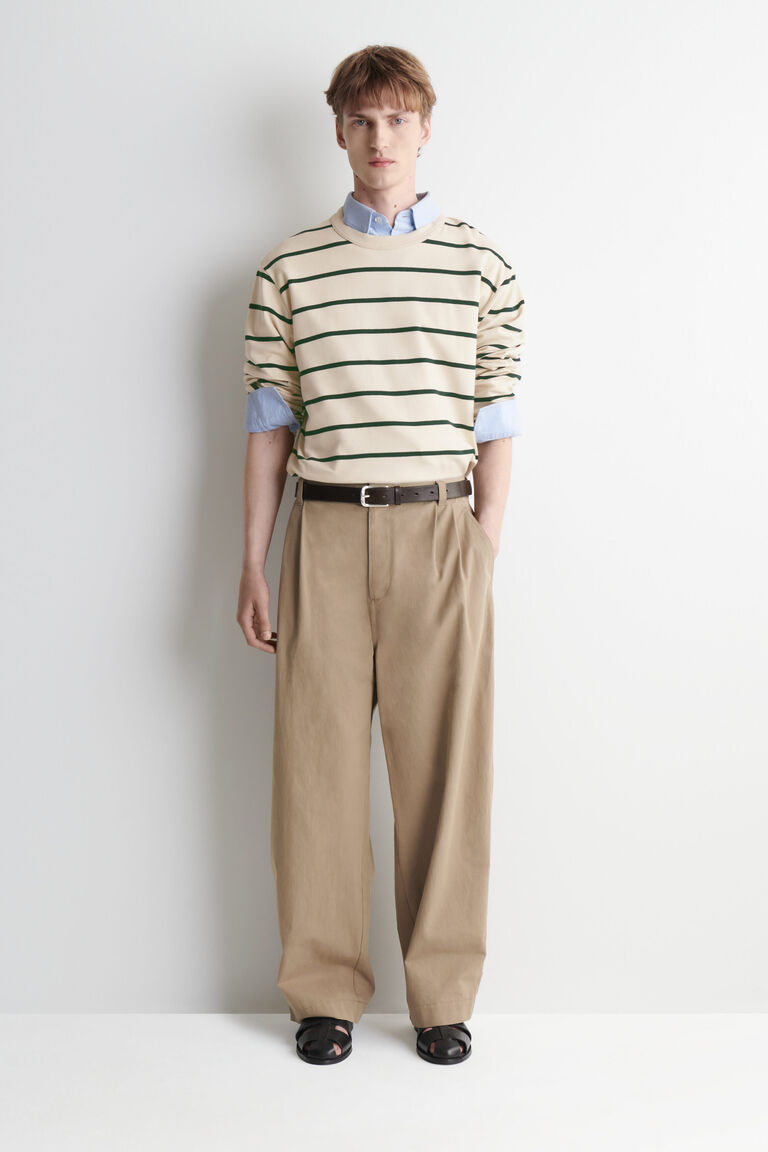 COTTON RELAXED-FIT BARREL-LEG UTILITY TROUSERS