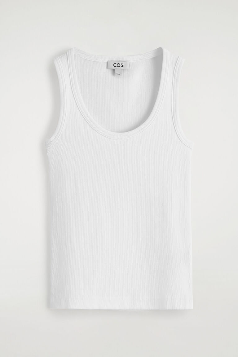 RIBBED SCOOP-NECK TANK TOP