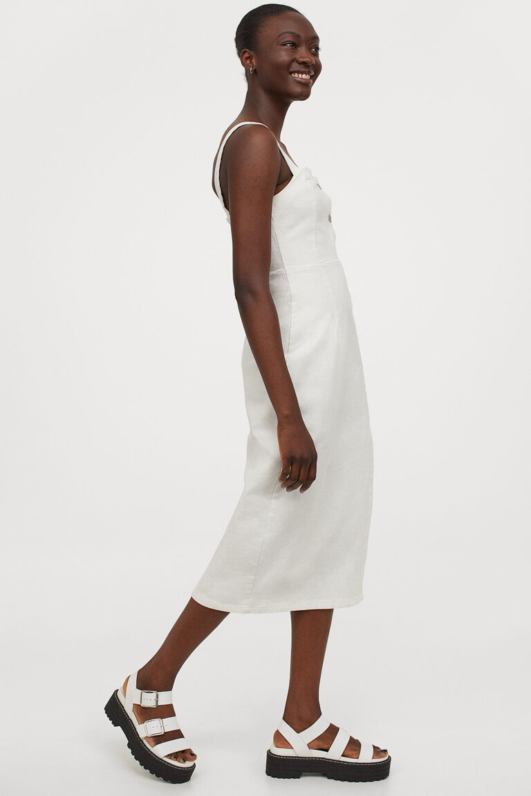 Fitted twill dress Clearance