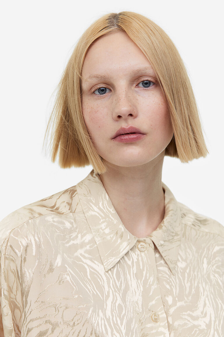 cut jacquard long shirt