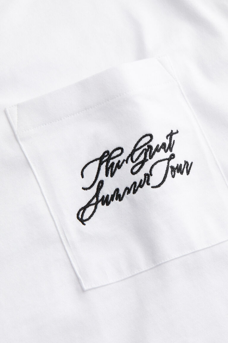 EMBROIDERY FITTED TEE / WHT