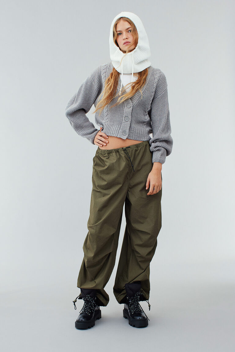 Dark Grey Balloon Sleeve Maxi Knit Cardigan - Imara main image 0