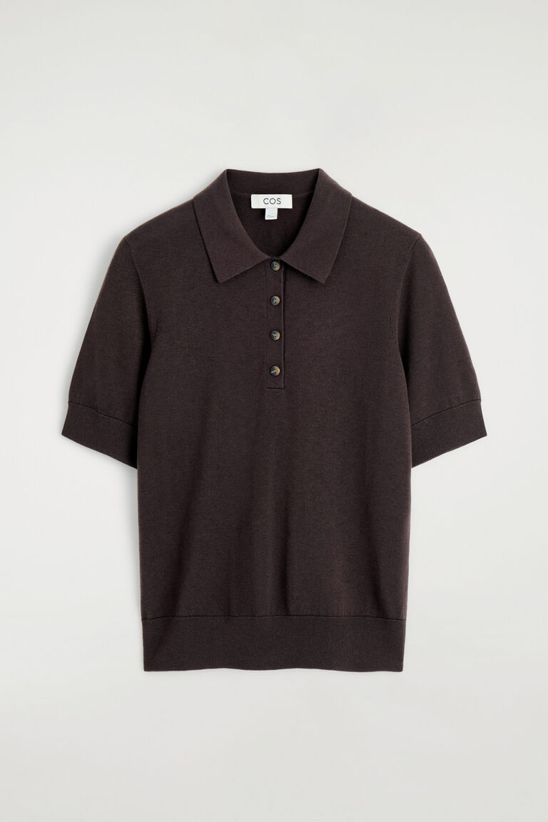 SHRUNKEN WOOL-BLEND POLO SHIRT