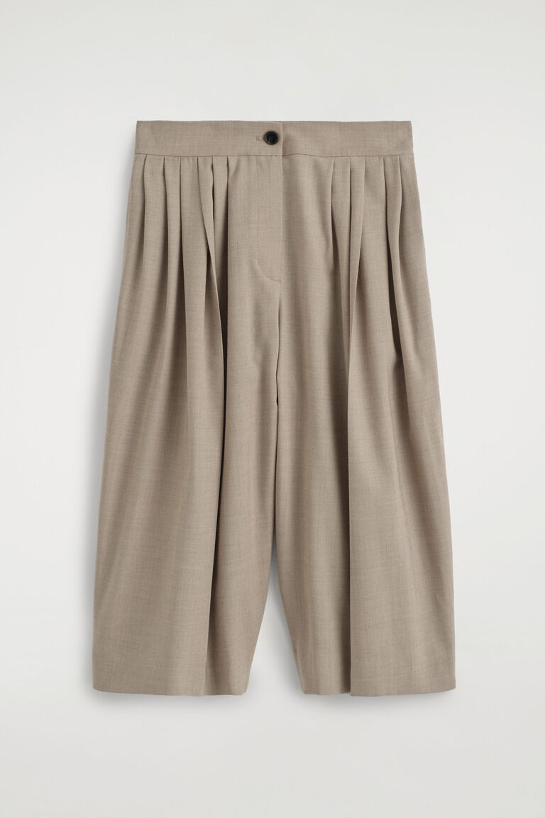 PLEATED WOOL-BLEND CULOTTES