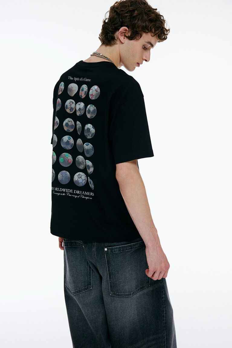 Tシャツ・カットソー HUECLOSET Finger print loose fit cotton short sleeve t-shirt DHgate.com:Abstract Graphic Short Sleeved T-Shirt - Unisex