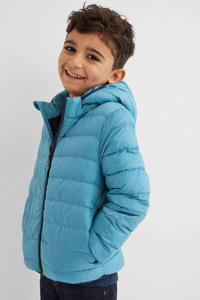h&m blue puffer jacket