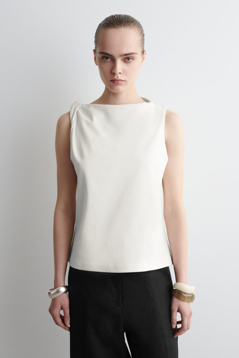 TWIST-DETAIL COTTON TOP