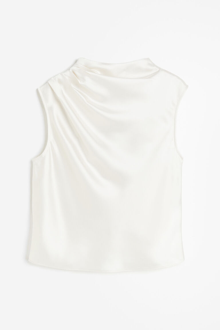 Arlie Knot Satin Blouse – Elegant Draped Top