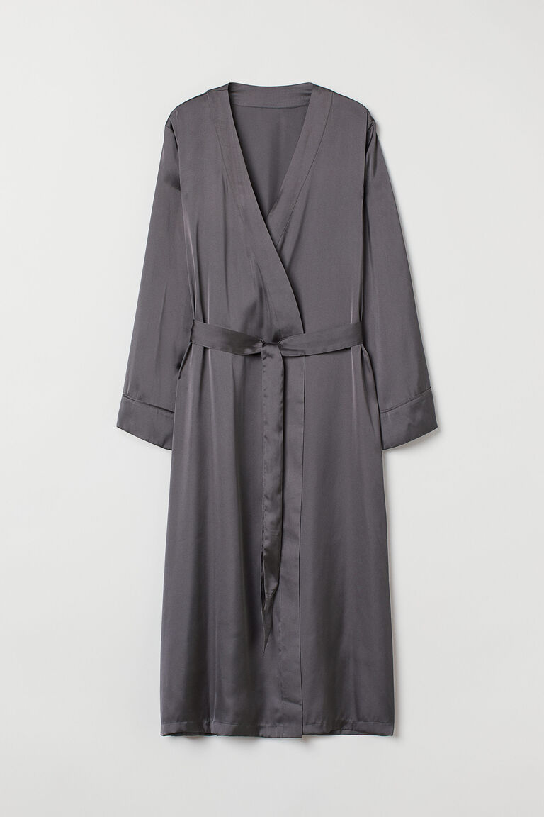 Satin dressing gown