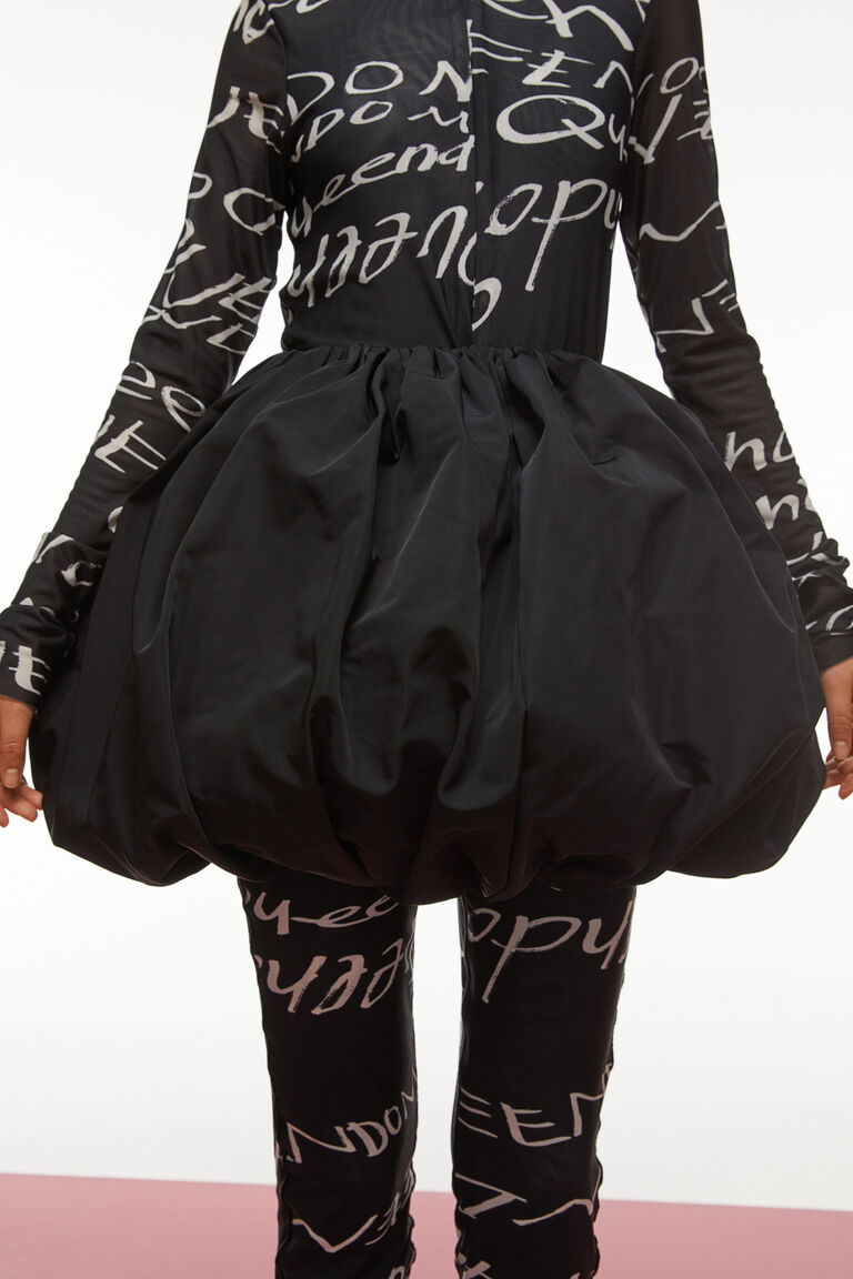 Resume - Women Katers Skirt Midi Balloon With High Waist And Side Zipper 100% Cotton - Black main image 1