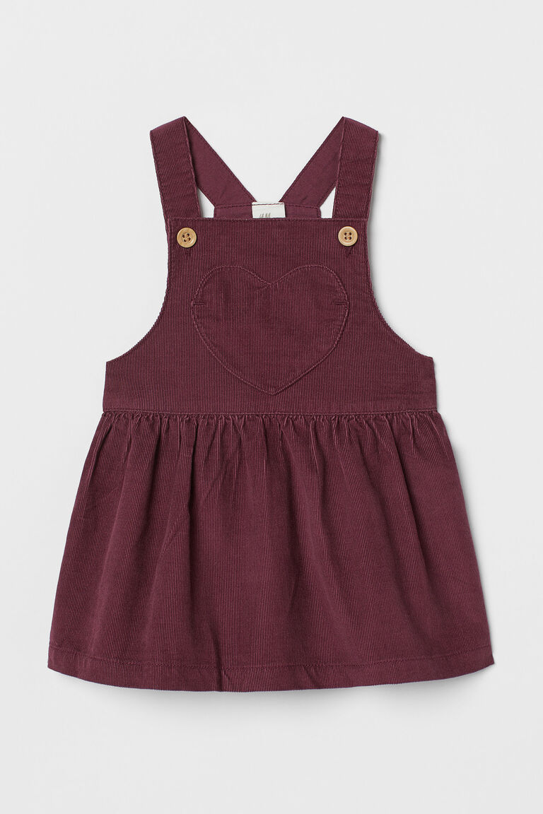 purple dungaree dress