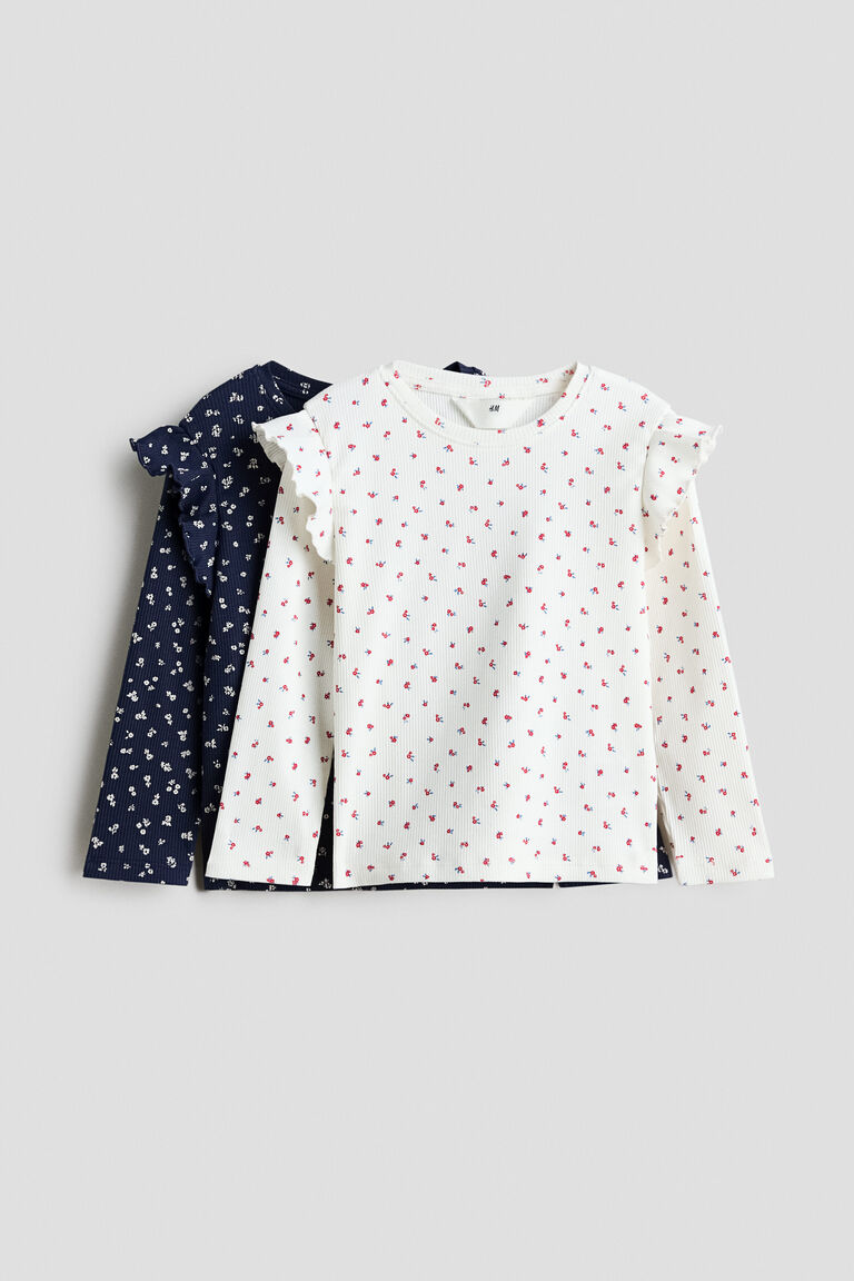 2-pack flounce-trimmed tops