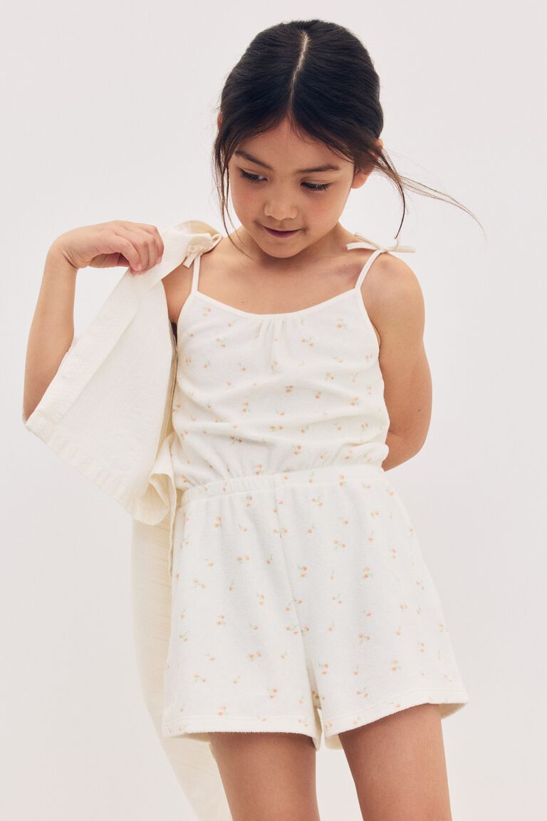 Patterned terry jumpsuit