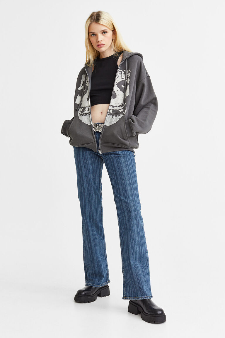 Oversized zip-through hoodie