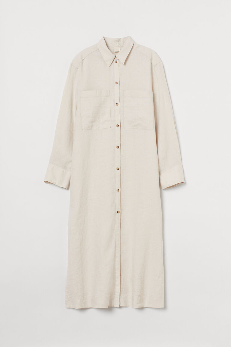 Linen shirt dress