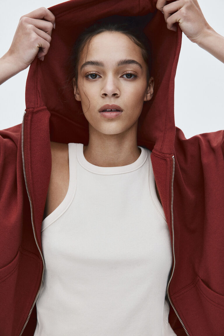 Zip-through hoodie