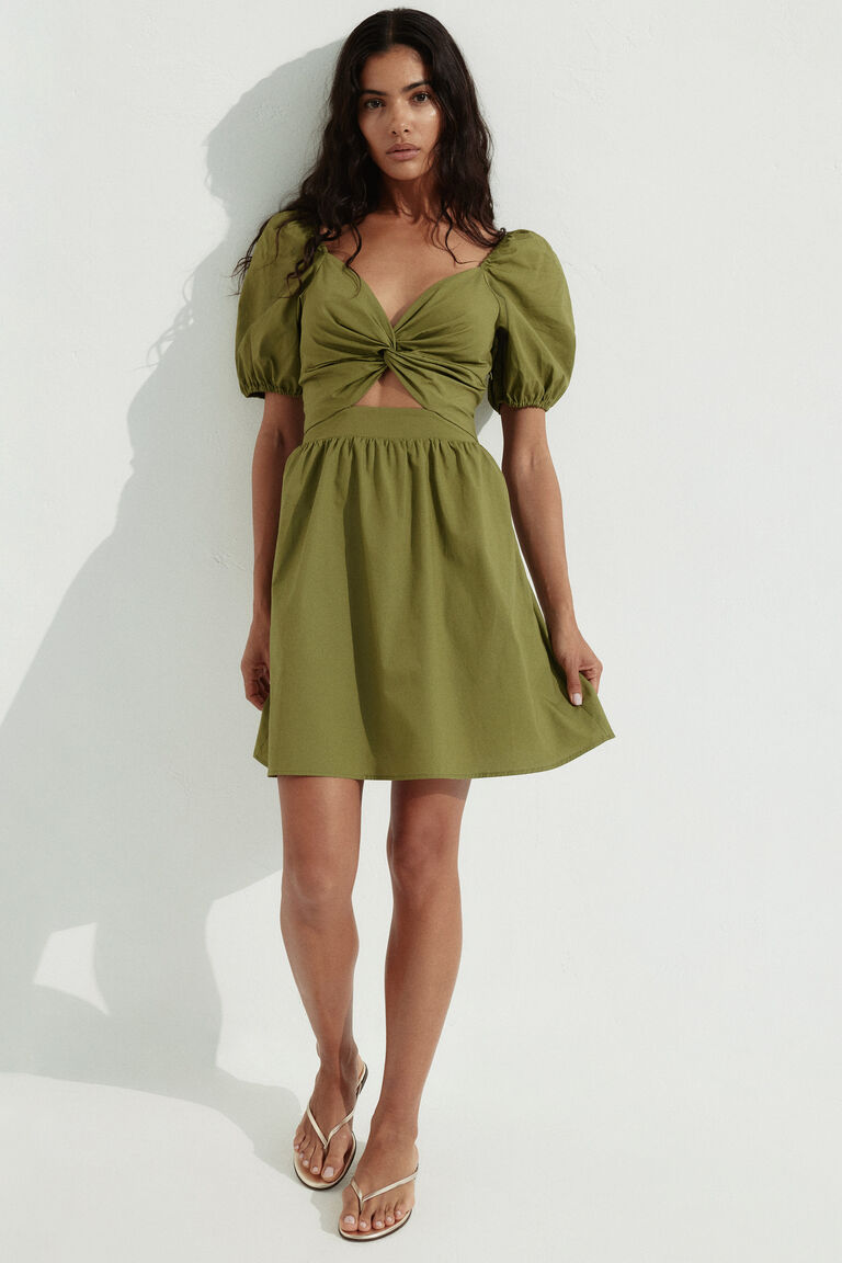 Twist-detail dress