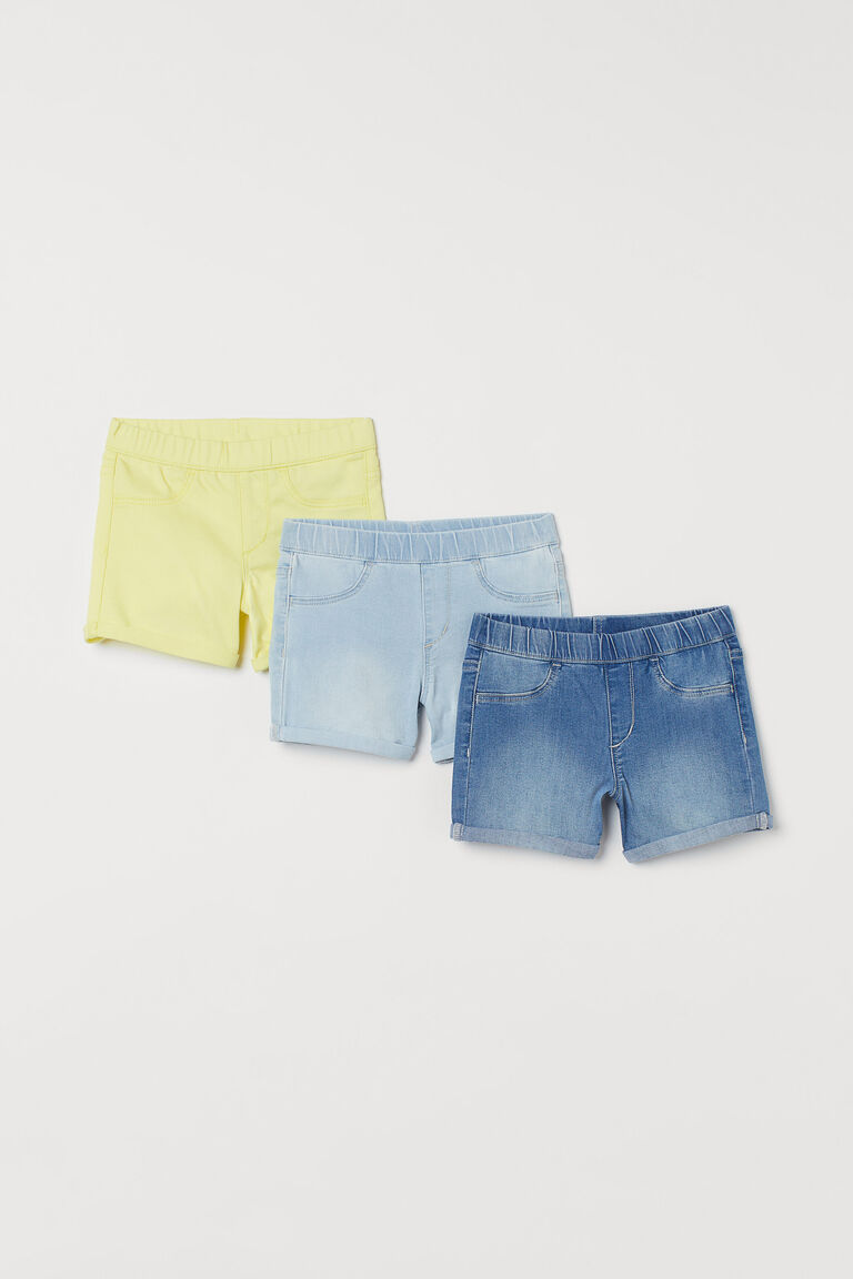 3-pack denim shorts