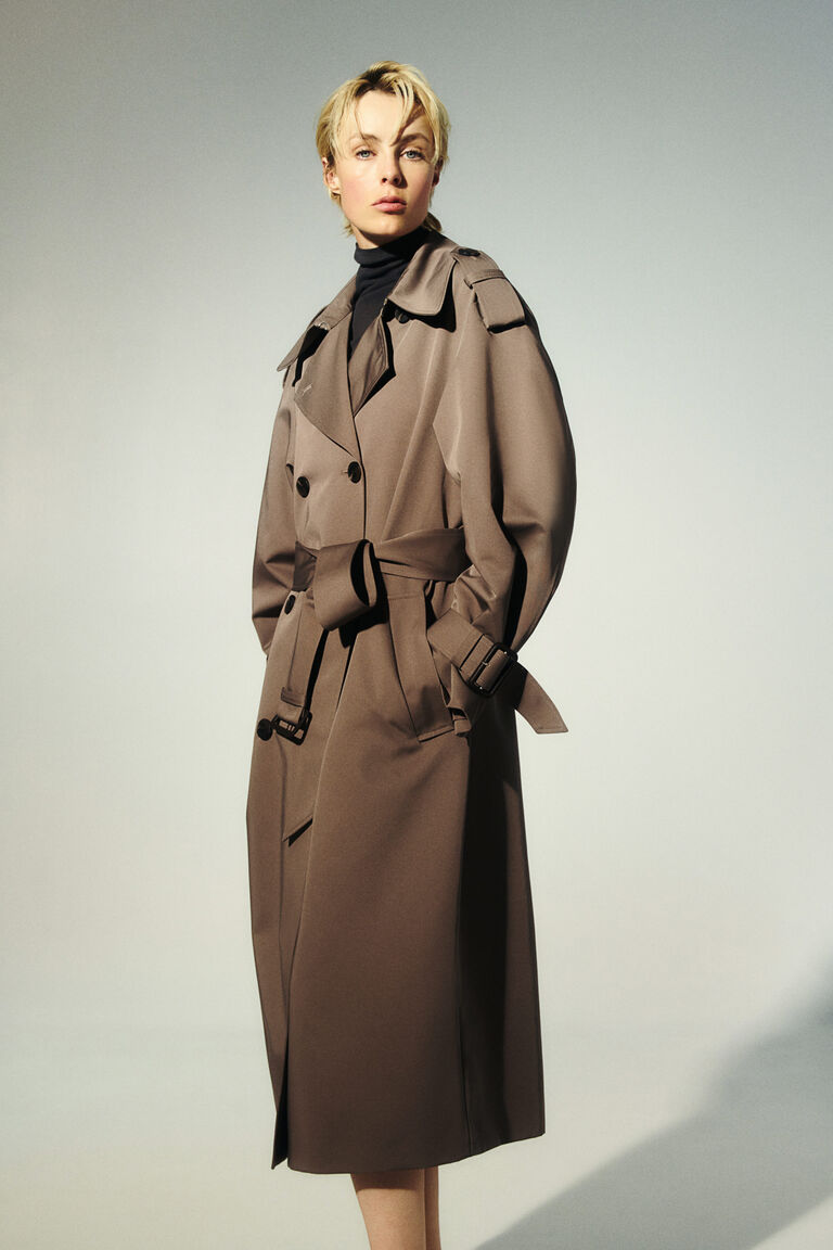 Double-breasted trench coat