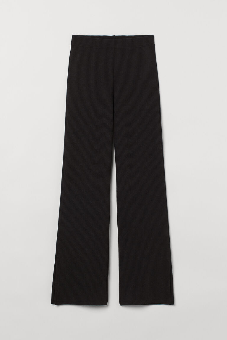 Ribbed flared trousers