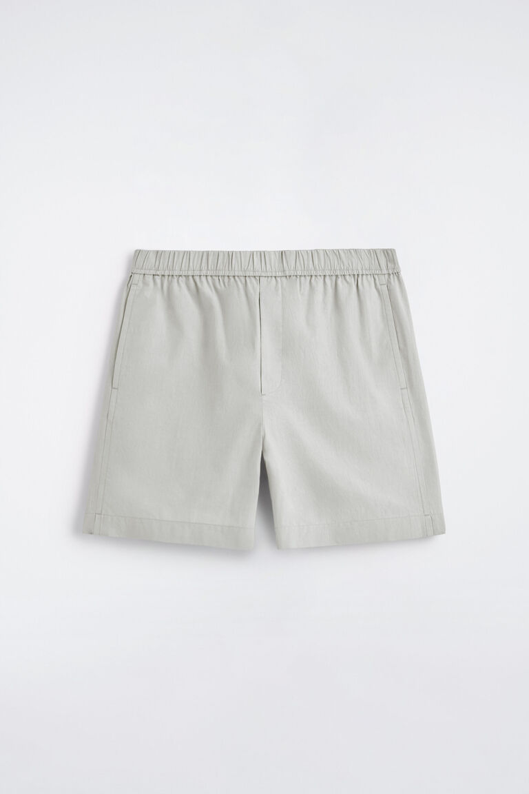 กางเกงขาสั้นผ้าฝ้ายเอวยางยืด