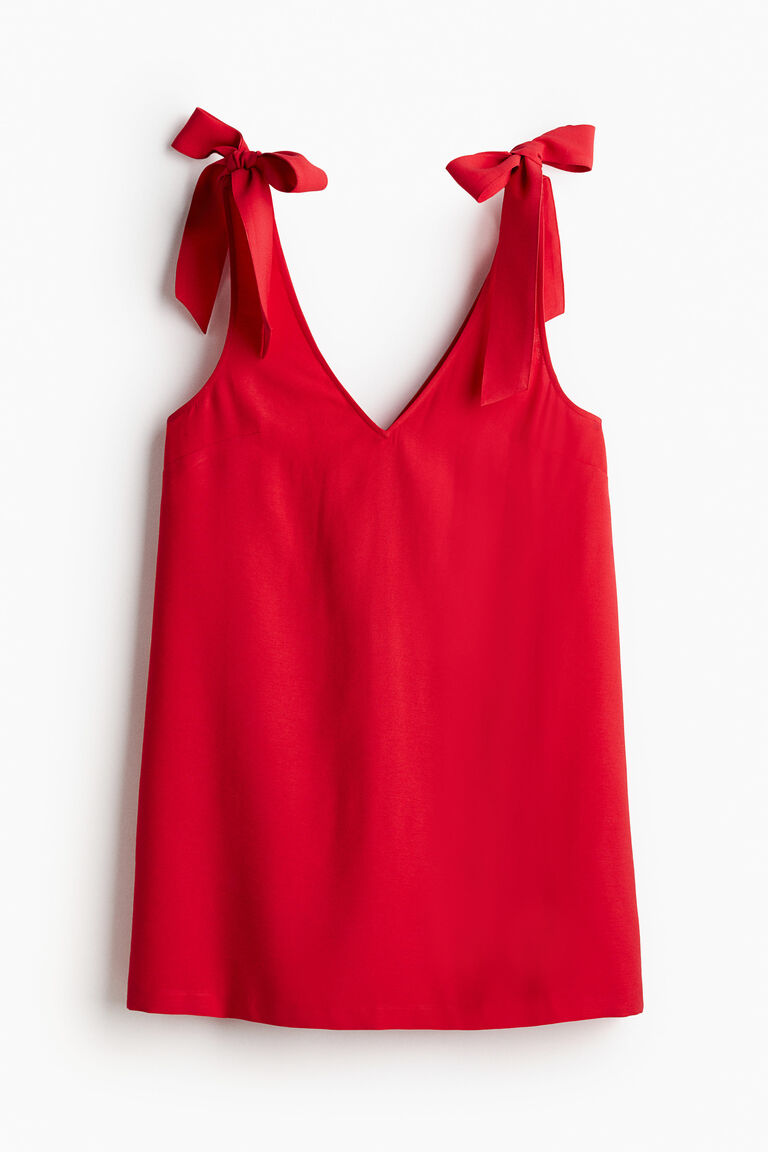 knee length dresses for ladies Abstract A-Line Tie Strap Dress