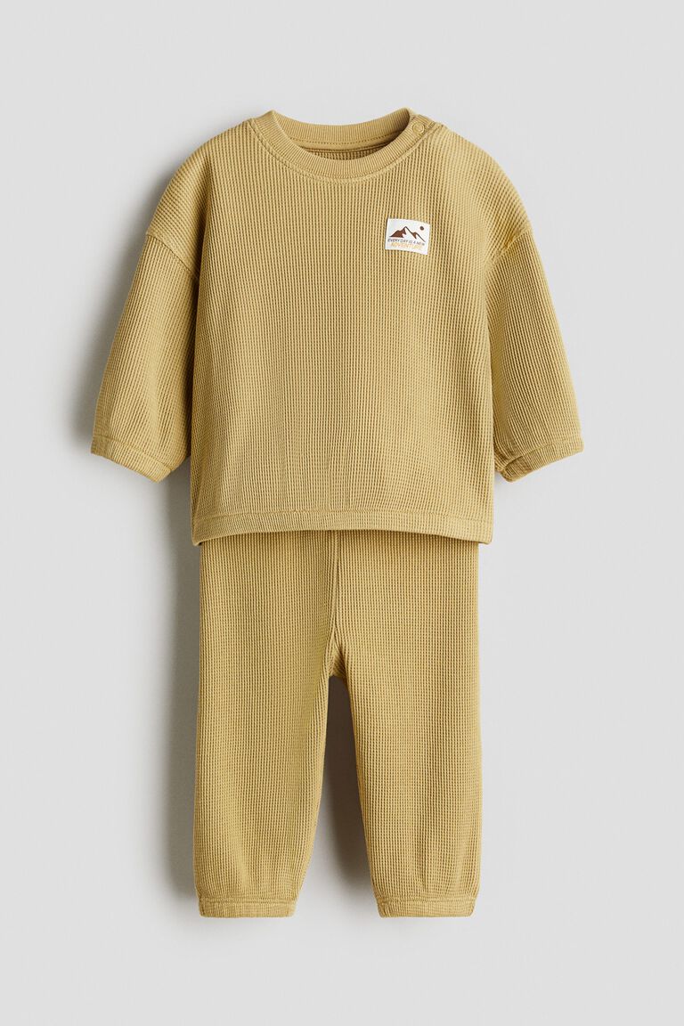 2-piece waffled cotton set