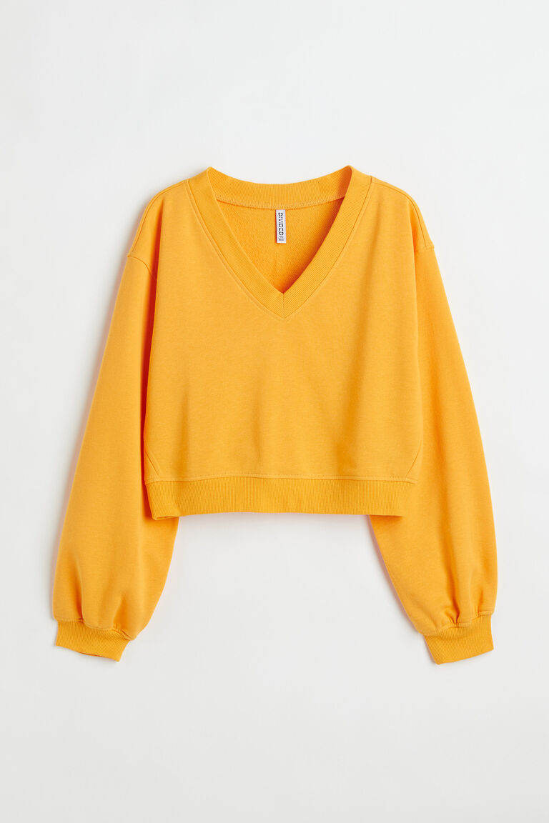 Yellow cropped sweatshirt Clearance