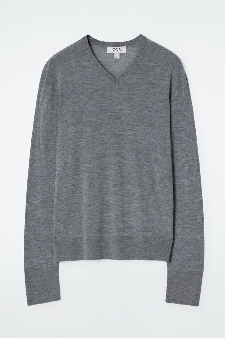 MERINO WOOL V-NECK JUMPER