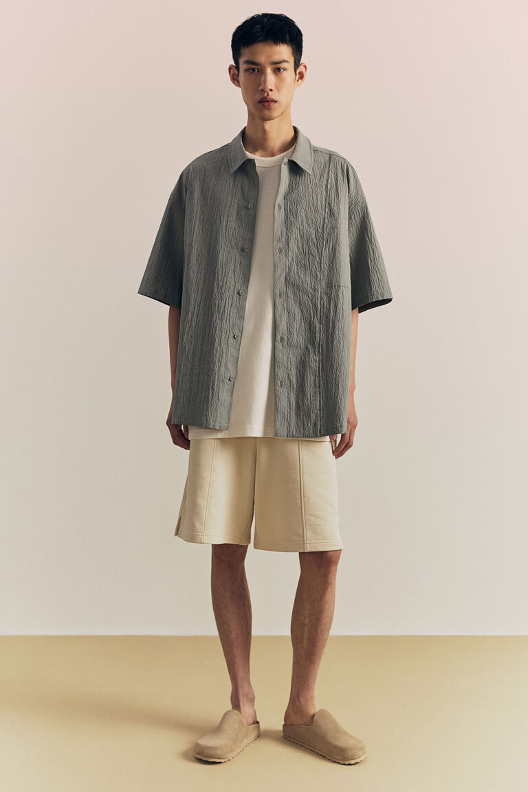 まページ Loose Fit Crinkled shirt