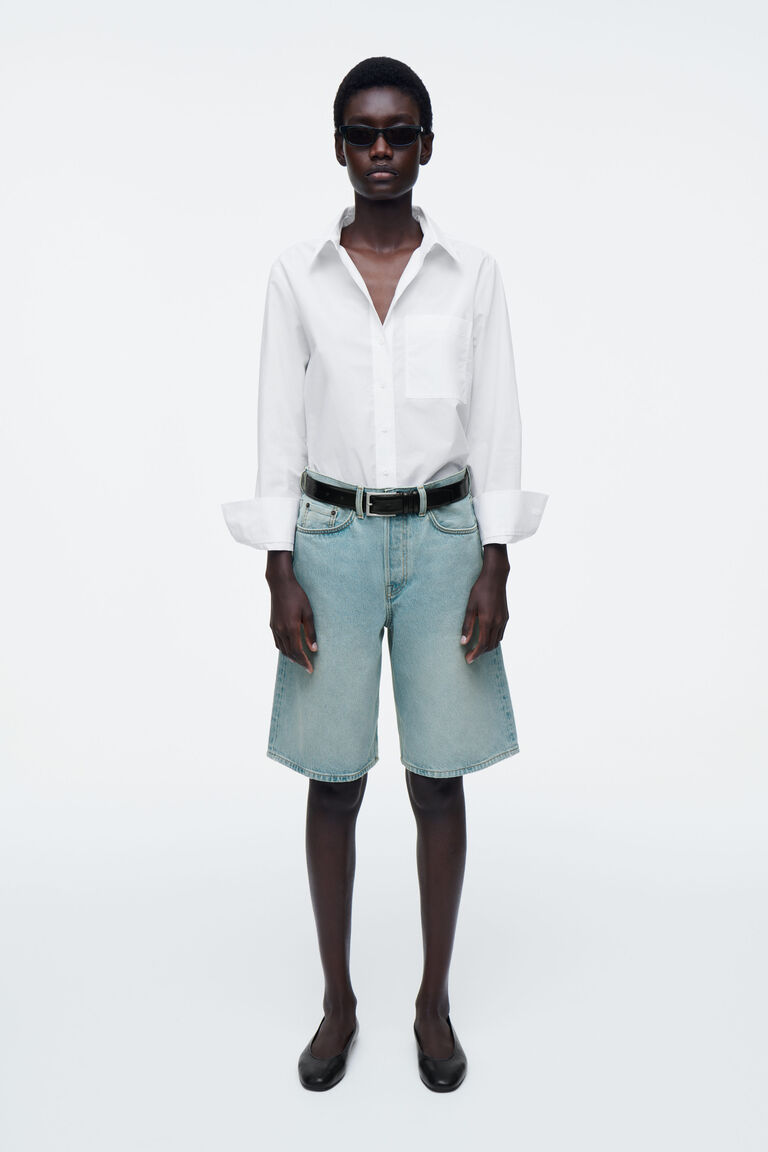 LONGLINE DENIM SHORTS