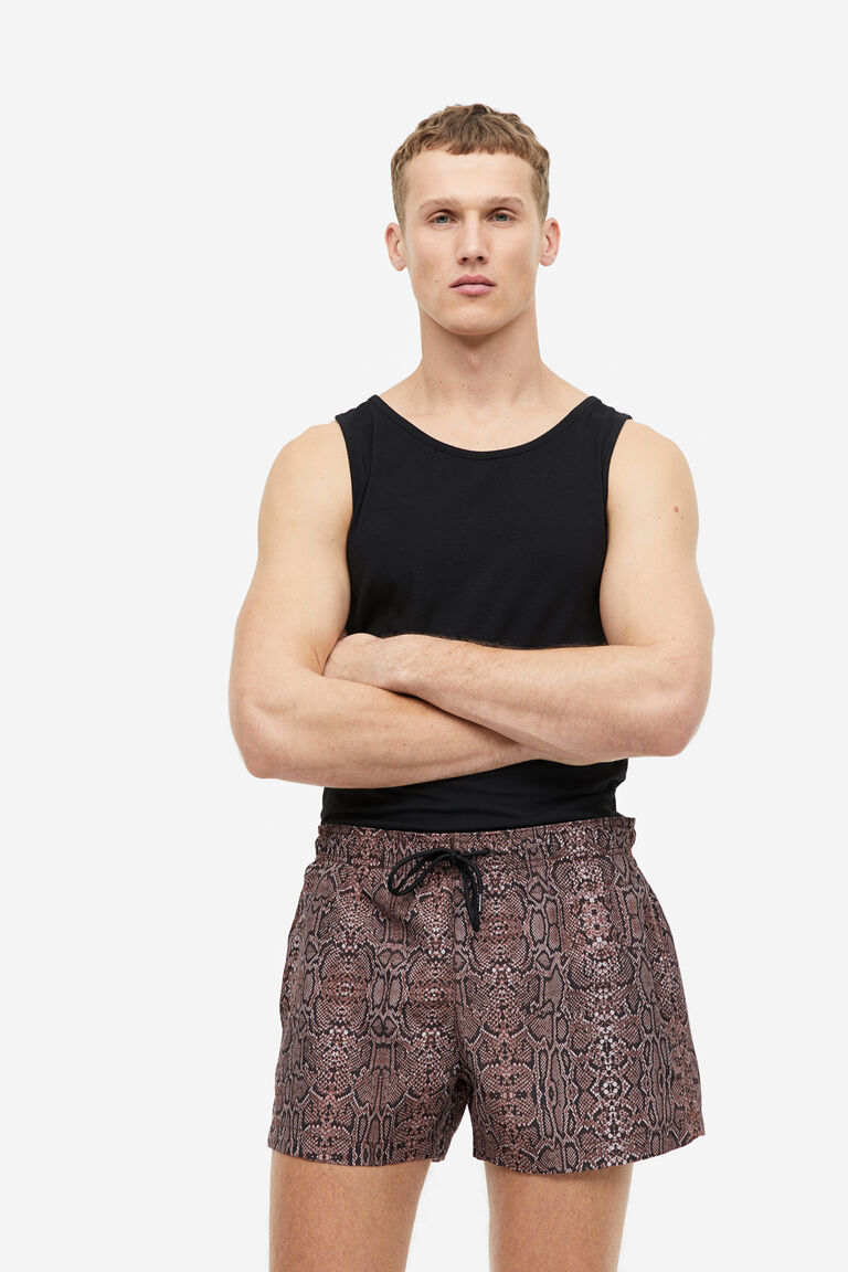 Patterned swim shorts