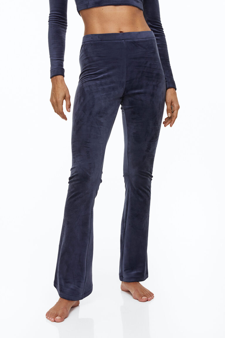 Velour Ribbed Flared Trouser