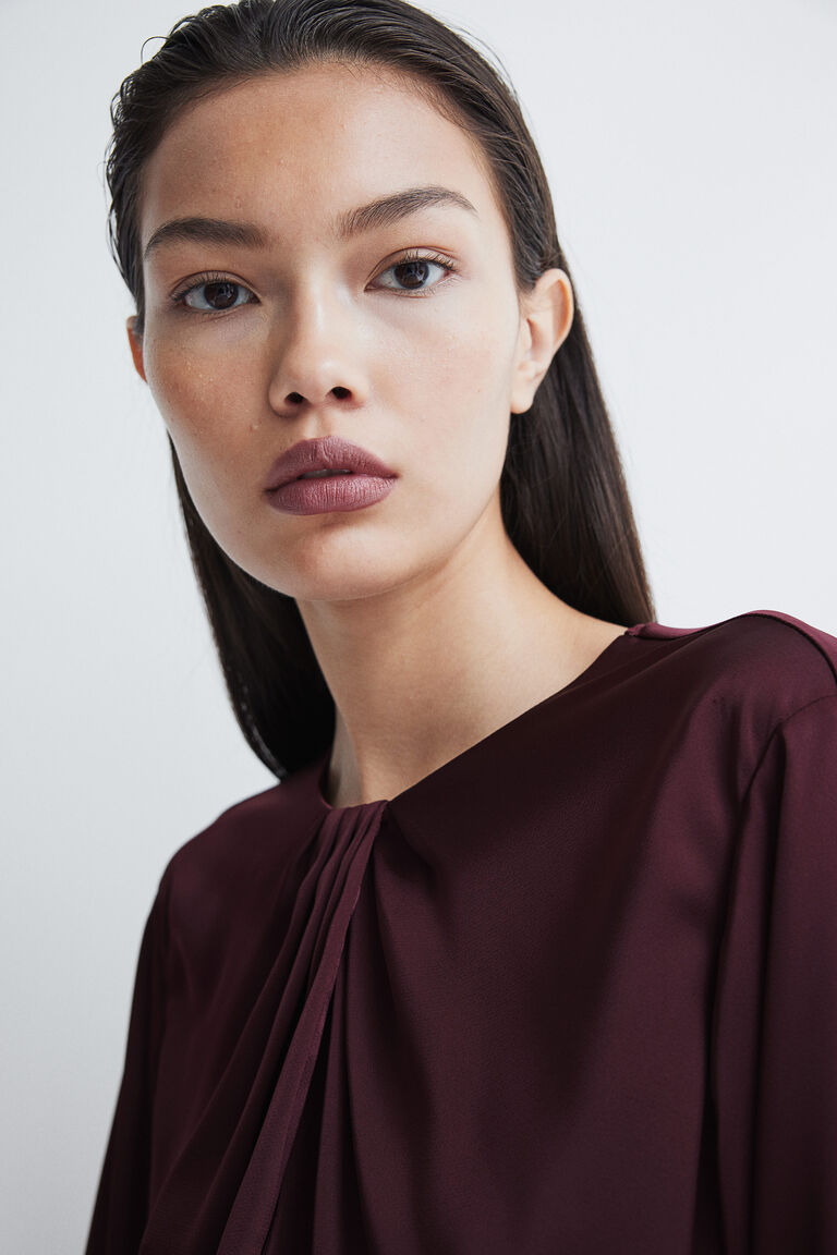 売れ筋商品|||マッシモ ドゥッティ シャツ レディース トップス WITH ELASTICATED HEM - Blouse - mottled bordeaux マッシモ ドゥッティ シャツ レディース トップス WITH