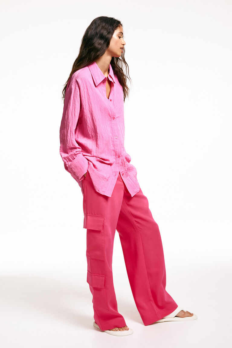 Chiffon Crew Neck Half Sleeves Long 2 Pieces Pantsuits