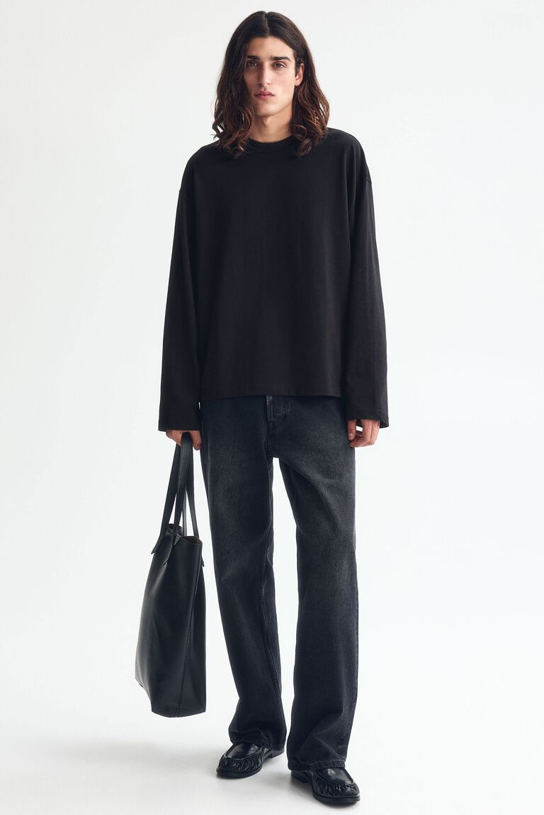 Oversized Fit Long-sleeved jersey top