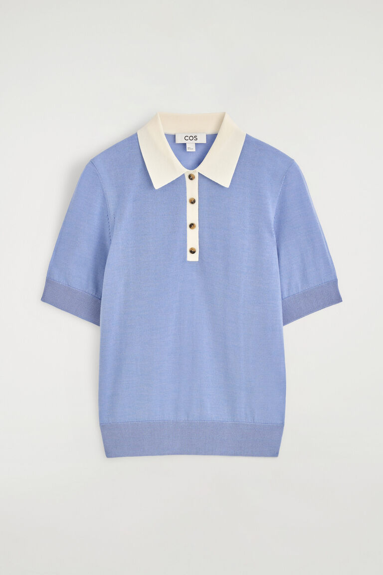 SHRUNKEN WOOL-BLEND POLO SHIRT