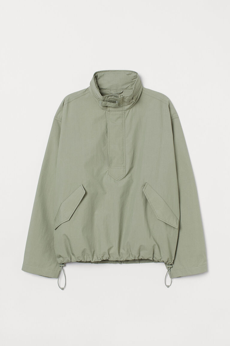Waterrepellent popover jacket