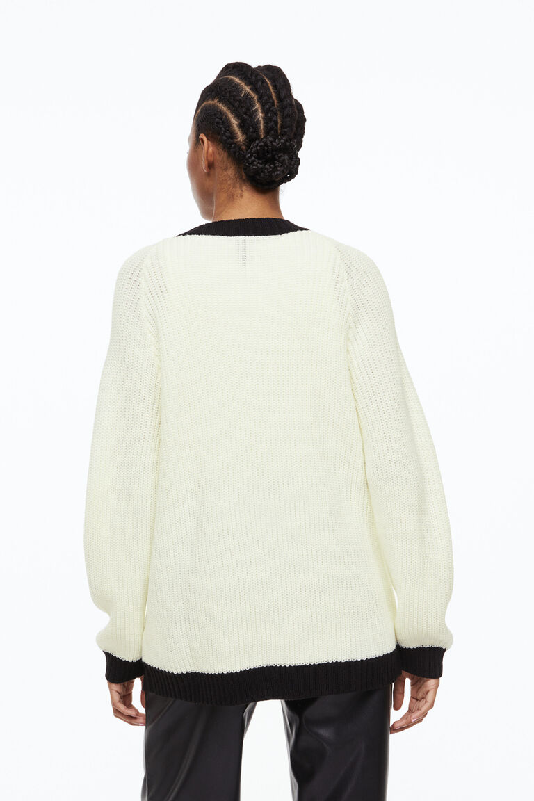 Knitted Rib Cardigan Black