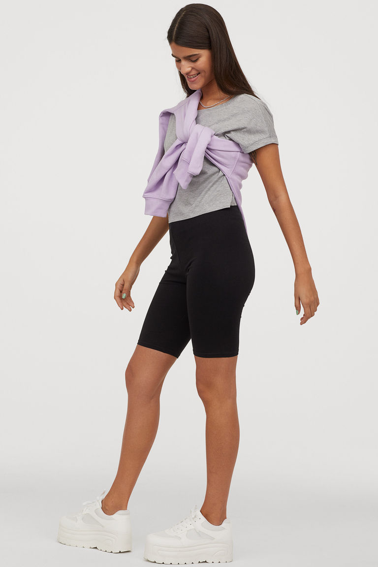 Cotton jersey cycling shorts